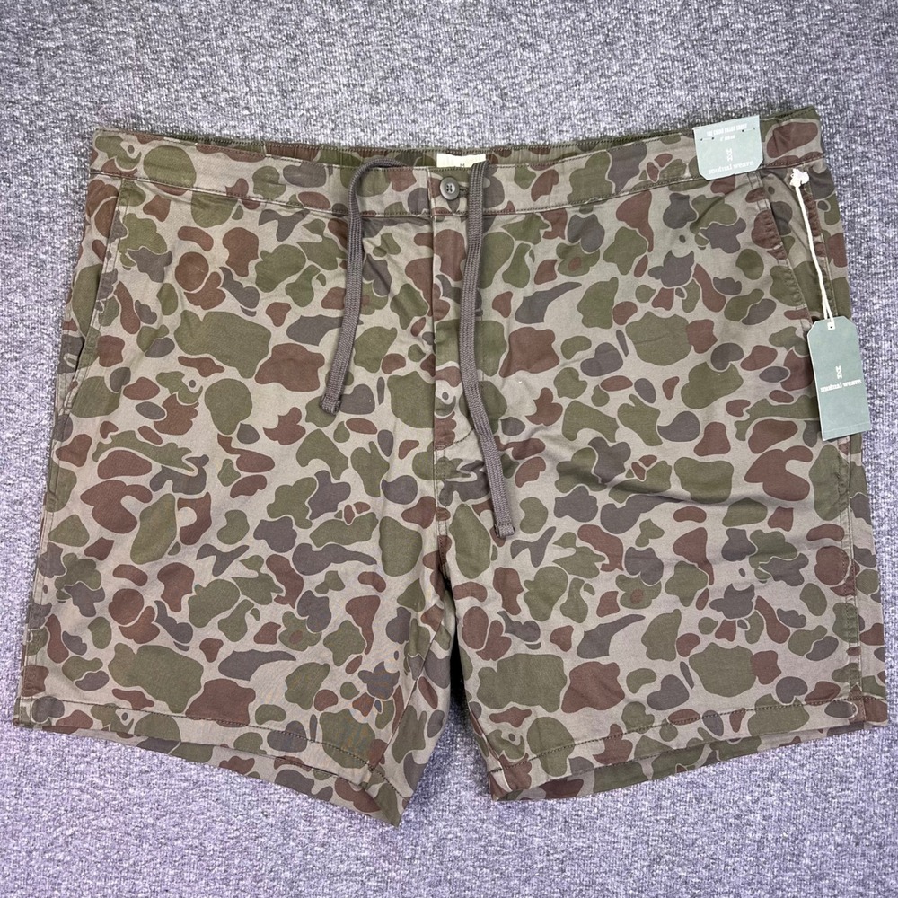 Mutual Weave‎ Chino Board Shorts Mens 48 Camo Green Casual Duck Hunt Stretch NEW